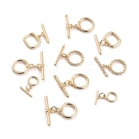 Brass Toggle Clasps KK-FH0001-61-1