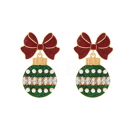 Zinc Alloy & Rhinestone Dangle Stud Earrings FS-WG792C8-01-1