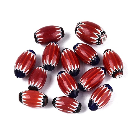 Handmade Millefiori Glass Barrel Beads LS-LA-N002-03B-1