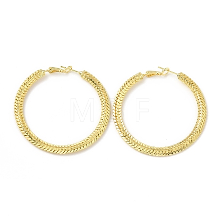 Brass Chain Wrap Big Hoop Earrings for Women EJEW-A070-04G-1