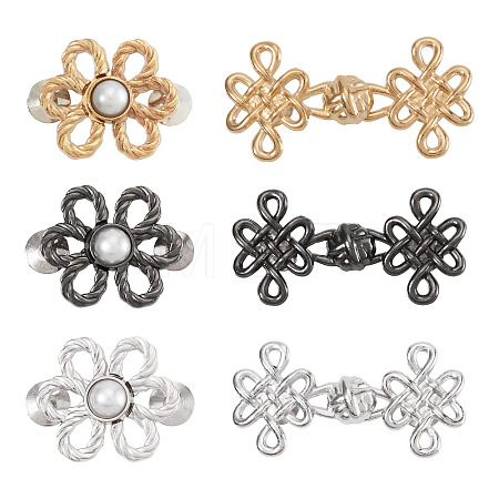 6Pcs 6 Styles Chinese Knot Alloy Adjustable Jean Button Pins FIND-TA0010-51-1