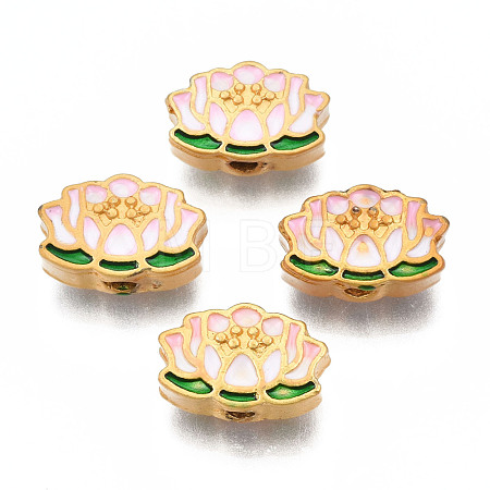 Rack Plating Alloy Enamel Beads ENAM-N056-030-1