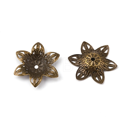 6-Petal Iron Bead Caps IFIN-WH0070-07AB-1