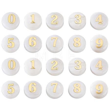 20Pcs 10 Styles Natural White Shell Flat Round Beads BSHE-PH0001-62-1