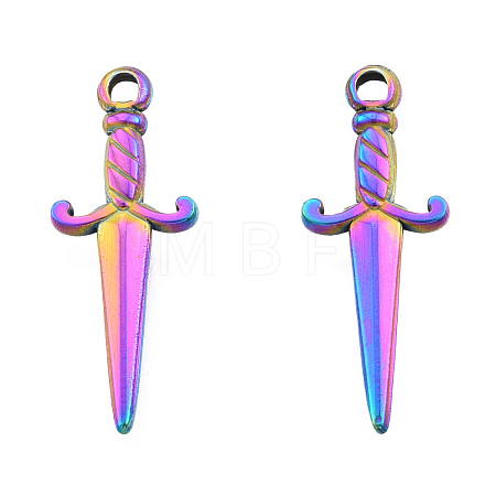 Ion Plating(IP) 201 Stainless Steel Pendants STAS-N098-246M-1