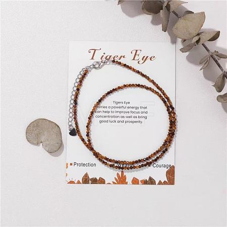 2MM Synthetic Gemstone Faceted Round Beaded Necklaces for Women NC9294-1-1