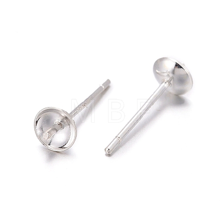 925 Sterling Silver Stud Earring Findings STER-K167-027B-S-1