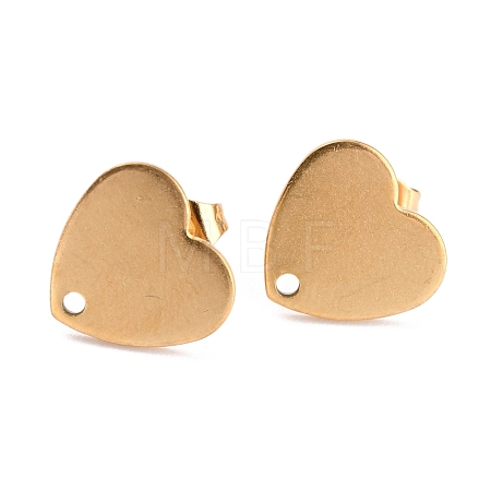 Ion Plating(IP) 304 Stainless Steel Stud Earring Findings EJEW-O104-15G-1