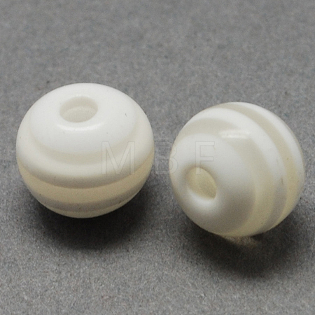 Round Striped Resin Beads RESI-R158-10mm-09-1