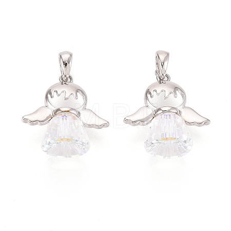 925 Sterling Silver & Austrian Crystal Angel Pendants STER-N016-102P-1