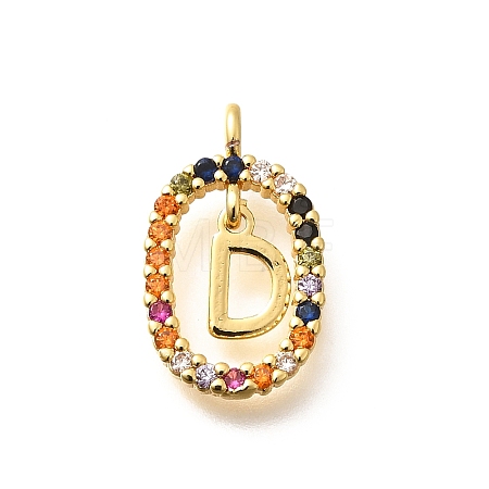 Brass Micro Pave Cubic Zirconia Pendants ZIRC-P123-01G-D02-1