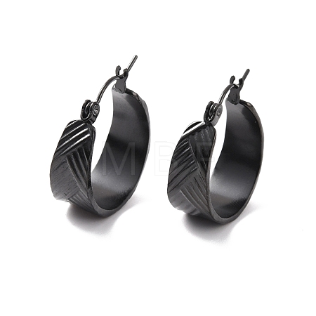 Ion Plating(IP) 304 Stainless Steel Thick Hoop Earrings for Women EJEW-P198-04EB-1