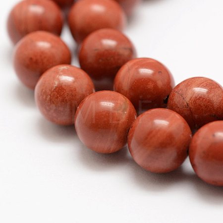 Natural Red Jasper Beads Strands G-G735-49-8mm-A--1