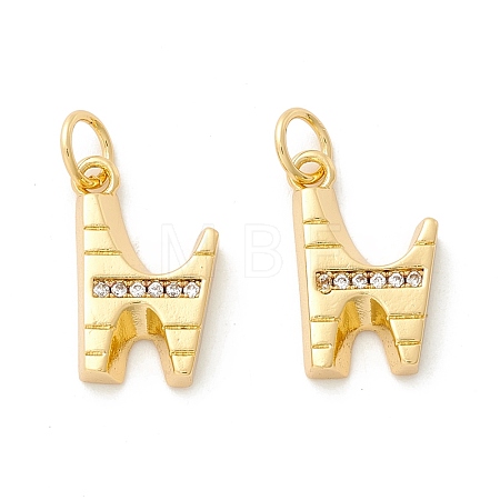 Rack Plating Eco-friendly Brass Micro Pave Clear Cubic Zirconia Charms KK-D072-01G-N-NR-1