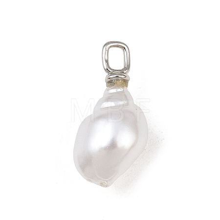 Brass & ABS Plastic Pearl Pendants PL-CBAEB37-01B-P-1