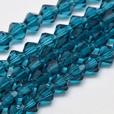 Imitate Austrian Crystal Bicone Glass Beads Strands GLAA-F029-4x4mm-01-1