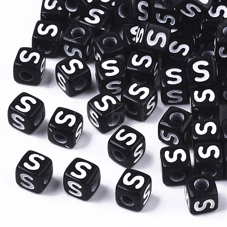 Opaque Acrylic Beads SACR-N002-01S-1
