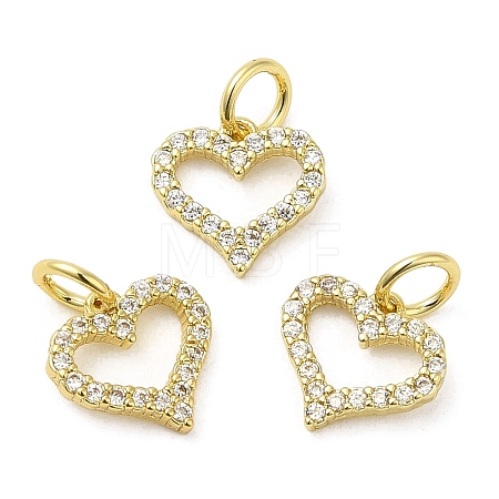Brass Pave Cubic Zirconia  Pendants KK-Z028-09G-1