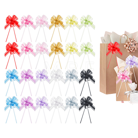 24Pcs 12 Colors Plastic Pull Bows AJEW-FH0008-99-1