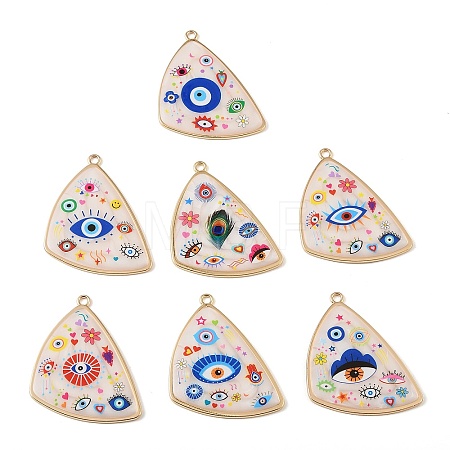 Printed Alloy Big Pendants AL-CBAA786-03G-1