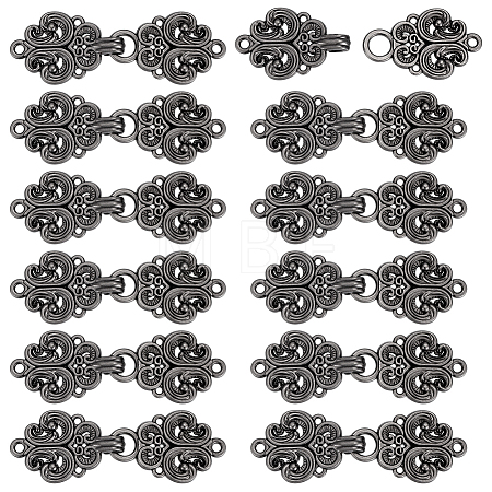 12 Pairs Vintage Alloy Buckle for Clothing & Bags FIND-PH0038-72B-1