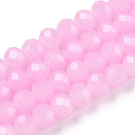 Baking Paint Imitation Jade Glass Bead Strands X-DGLA-A034-J4MM-A44-1
