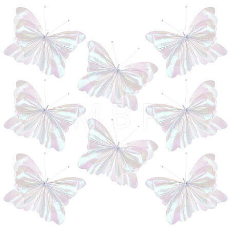 Gauze & Iron Butterfly Decoration for Wedding AJEW-WH0709-354-1