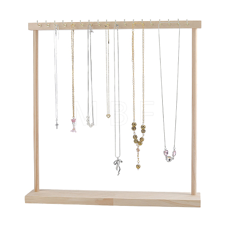 Rectangle Wooden Necklace Organizer Display Stands NDIS-WH0010-36B-1