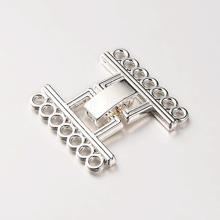7 Strands Alloy and Brass Fold Over Clasps X-PALLOY-N0112-03P-1
