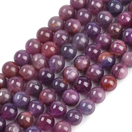 Natural Gemstone Ruby Round Beads Strands G-O017-7mm-06-01-1