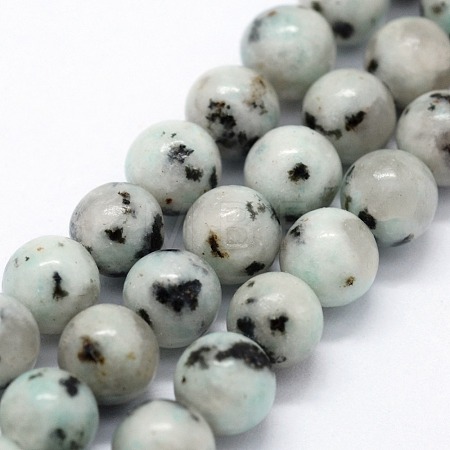 Natural Sesame Jasper/Kiwi Jasper Beads Strands G-I199-29-6mm-1
