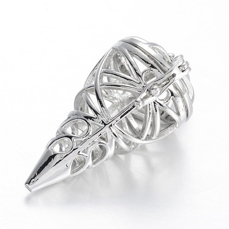 Hollow Brass Cone Cage Pendants X-KK-E671-27P-1