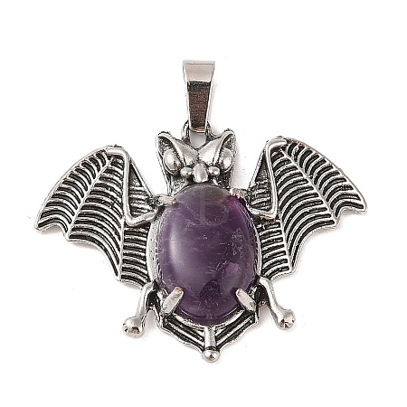 Natural Amethyst Pendants G-G871-02AS-01-1