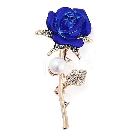 Valentine's Day Rose Zinc Alloy Crystal Rhinestone Brooches JEWB-I031-02A-1