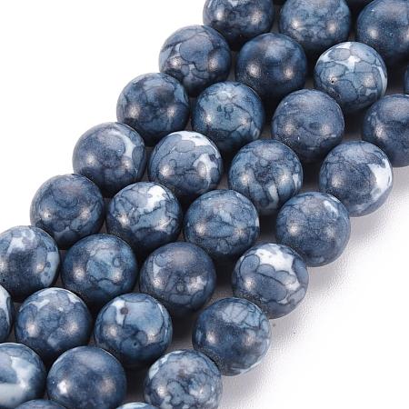Natural Ocean White Jade Bead Strands G-G916-8mm-05-1
