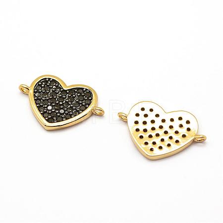 Brass Micro Pave Grade AAA Cubic Zirconia Links ZIRC-G100-27G-NR-1