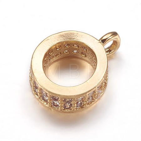 Brass Micro Pave Cubic Zirconia Tube Bails X-ZIRC-K070-44G-1