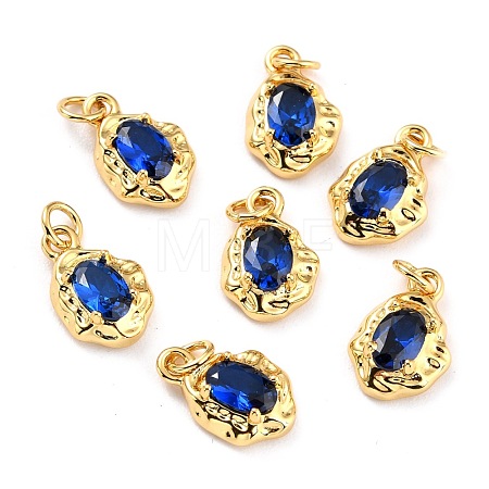 Brass Pave Cubic Zirconia Pendant X-ZIRC-P089-19G-D-1