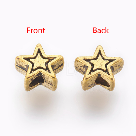 Tibetan Style Alloy Beads TIBEB-01-AG-RS-1