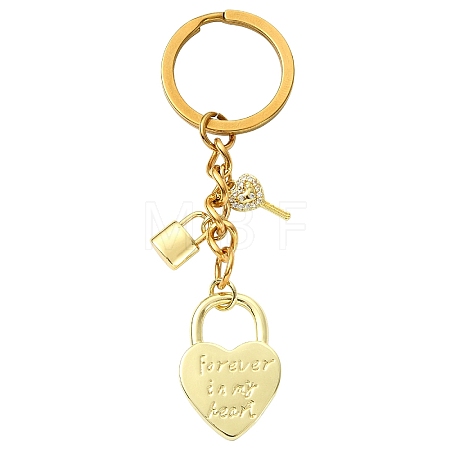 Brass Micro Pave Clear Cubic Zirconia Keychain KEYC-YW00302-1
