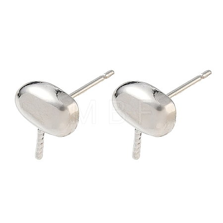 Brass Stud Earring Findings KK-CBABAE6-03P-1