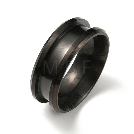 201 Stainless Steel Grooved Finger Ring Settings RJEW-WH0010-08C-EB-1-1