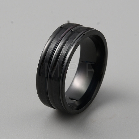 201 Stainless Steel Grooved Finger Ring for Men RJEW-WH0011-14B-1