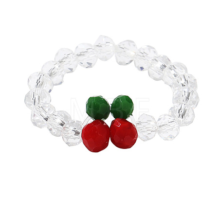 Glass Beaded Stretch Finger Rings for Women FS-WG76F8F-02-1