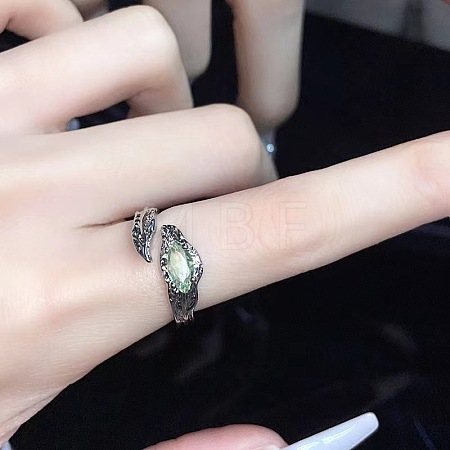 Alloy Rhinestone Cuff Open Rings WGBB1B9-01-1