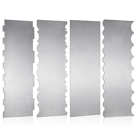 4Pcs 4 Styles Cake Cream Stainless Steel Scraper AJEW-AR0005-76-1