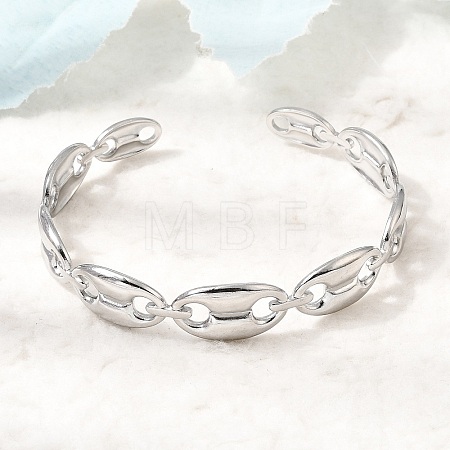 304 Stainless Steel Mariner Chain Cuff Bangles for Women SA-CBA82C8-07P-1