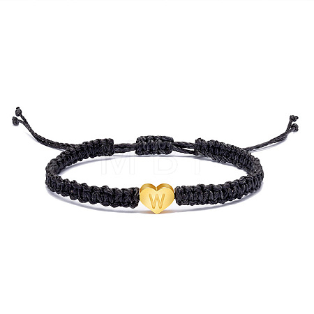 Alloy Heart with Letter Pattern Bead Braided Bead Bracelets FS-WGEB992-23-1