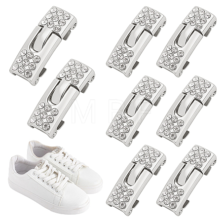 4 Pairs Zinc Alloy & Rhinestone Snap Lock Clasps FIND-FG0005-54P-1