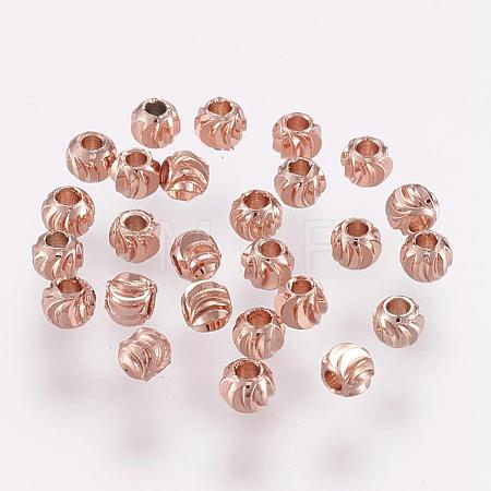 Brass Spacer Beads KK-G312-01RG-3mm-RG-1